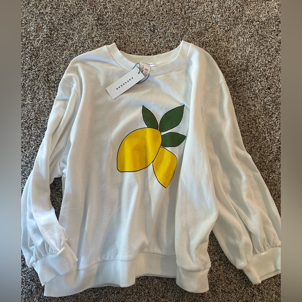 Women’s POPSUGAR Sweatshirt with Lemon Design Size XXL